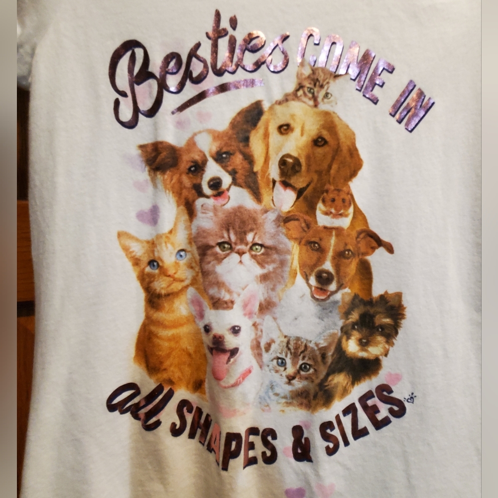 Justice, Girls size 14/16, Tee, Besties Come In All Shapes & Sizes,Perfect Shape - Picture 2 of 5